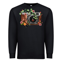 Black floral eucalyptus film roll vintage camera Premium Sweatshirt - FaDigitalArtStudio