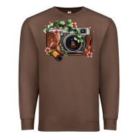 Chestnut floral eucalyptus film roll vintage camera Premium Sweatshirt - FaDigitalArtStudio