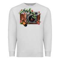 Dove Grey floral eucalyptus film roll vintage camera Premium Sweatshirt - FaDigitalArtStudio
