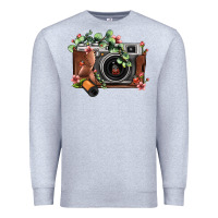 Heather Grey floral eucalyptus film roll vintage camera Premium Sweatshirt - FaDigitalArtStudio