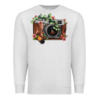 Oatmeal Heather floral eucalyptus film roll vintage camera Premium Sweatshirt - FaDigitalArtStudio