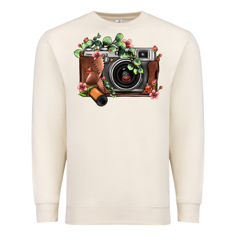 Floral Eucalyptus Film Roll Vintage Camera Premium Sweatshirt by FaDigitalArtStudio | Teevron