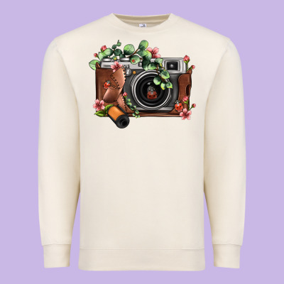 Floral Eucalyptus Film Roll Vintage Camera Premium Sweatshirt Designed By Fadigitalartstudio