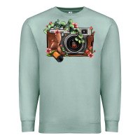 Seafoam floral eucalyptus film roll vintage camera Premium Sweatshirt - FaDigitalArtStudio