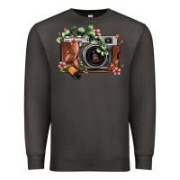 Smoke floral eucalyptus film roll vintage camera Premium Sweatshirt - FaDigitalArtStudio