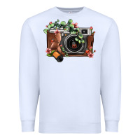 White floral eucalyptus film roll vintage camera Premium Sweatshirt - FaDigitalArtStudio
