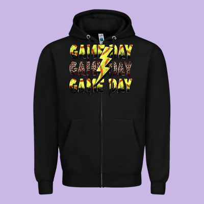 Game Day Game Day Softball Lightning Bolt Zipper Hoodie Designed By Zillion Design Studio