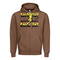 Chestnut game day game day softball lightning bolt Zipper Hoodie - Zillion Design Studio