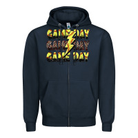 Navy game day game day softball lightning bolt Zipper Hoodie - Zillion Design Studio