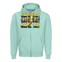 Seafoam game day game day softball lightning bolt Zipper Hoodie - Zillion Design Studio