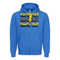 True Royal game day game day softball lightning bolt Zipper Hoodie - Zillion Design Studio