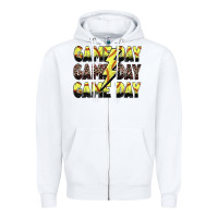 White game day game day softball lightning bolt Zipper Hoodie - Zillion Design Studio