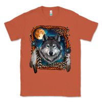 Copper Wolf And Feathers Classic Tee - RanaPortraitStore