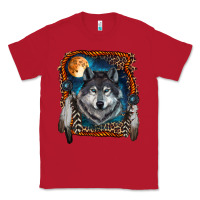 Red Wolf And Feathers Classic Tee - RanaPortraitStore
