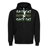 Black game day game day soccer lightning bolt Zipper Hoodie - Zillion Design Studio