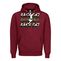 Burgundy game day game day soccer lightning bolt Zipper Hoodie - Zillion Design Studio