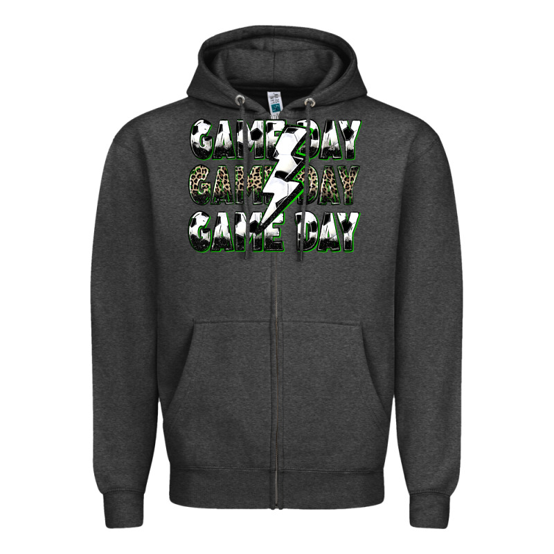 Game Day Game Day Soccer Lightning Bolt Zipper Hoodie by Zillion Design Studio | Teevron
