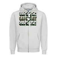 Dove Grey game day game day soccer lightning bolt Zipper Hoodie - Zillion Design Studio