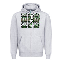 Heather Grey game day game day soccer lightning bolt Zipper Hoodie - Zillion Design Studio