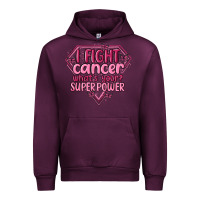 Mauve Wine i fight cancer whats your super power Urban Hoodie - MaliasSmallBusiness
