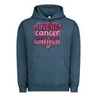 Pigment Midnight Navy i fight cancer whats your super power Urban Hoodie - MaliasSmallBusiness