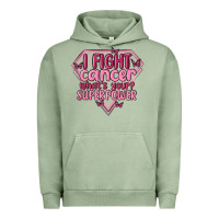 Pigment Oil Green i fight cancer whats your super power Urban Hoodie - MaliasSmallBusiness