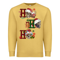 Antique Gold ho ho ho skull Premium Sweatshirt - FaDigitalArtStudio