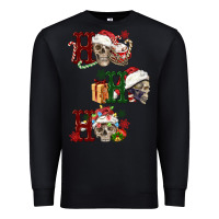 Black ho ho ho skull Premium Sweatshirt - FaDigitalArtStudio