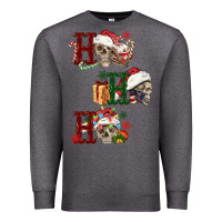 Charcoal Heather ho ho ho skull Premium Sweatshirt - FaDigitalArtStudio