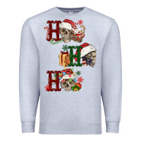 Heather Grey ho ho ho skull Premium Sweatshirt - FaDigitalArtStudio