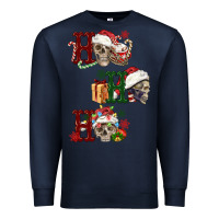 Navy ho ho ho skull Premium Sweatshirt - FaDigitalArtStudio