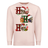 Pale Pink ho ho ho skull Premium Sweatshirt - FaDigitalArtStudio