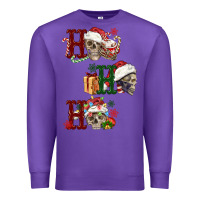 Purple ho ho ho skull Premium Sweatshirt - FaDigitalArtStudio