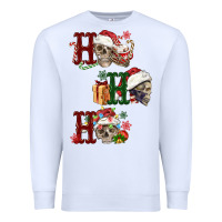 White ho ho ho skull Premium Sweatshirt - FaDigitalArtStudio