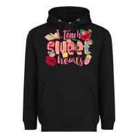Black i teach sweet hearts valentine's day teacher Heavyweight Hoodie - FaDigitalArtStudio