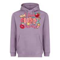 Lavender i teach sweet hearts valentine's day teacher Heavyweight Hoodie - FaDigitalArtStudio