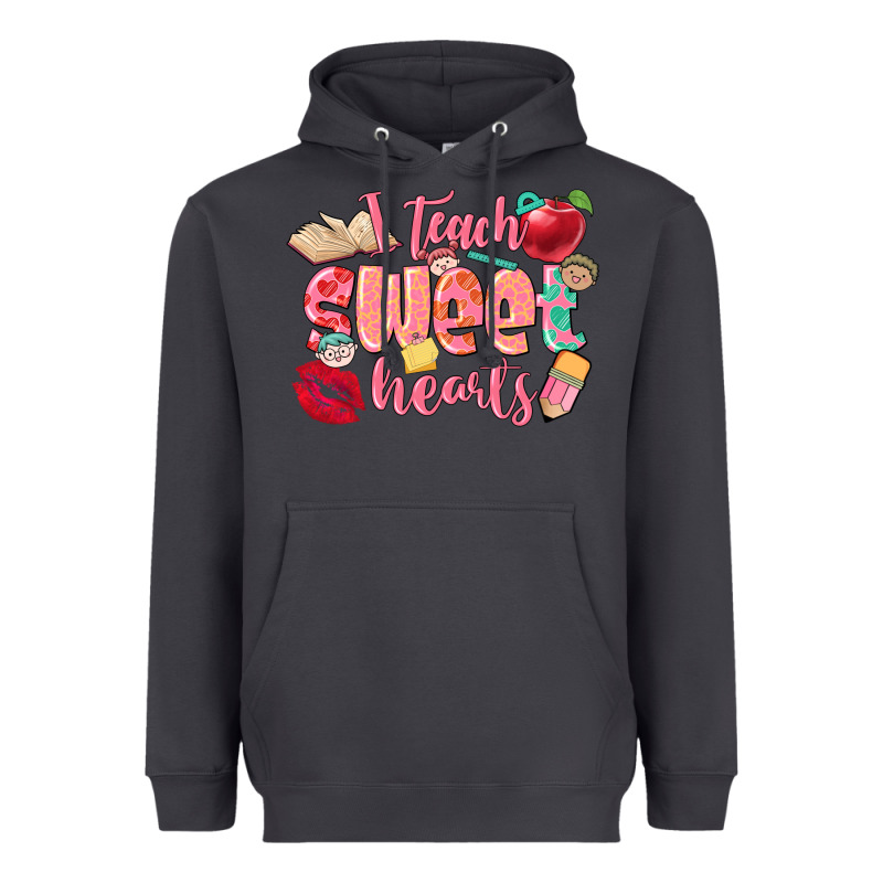 I Teach Sweet Hearts Valentine's Day Teacher Heavyweight Hoodie by FaDigitalArtStudio | Teevron