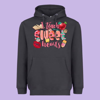 I Teach Sweet Hearts Valentine's Day Teacher Heavyweight Hoodie Designed By Fadigitalartstudio