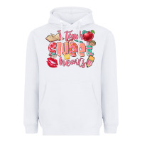 White i teach sweet hearts valentine's day teacher Heavyweight Hoodie - FaDigitalArtStudio
