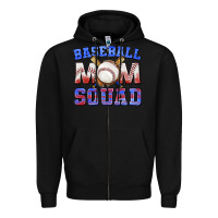 Black baseball mom squad Zipper Hoodie - texasbilliewilder