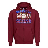 Burgundy baseball mom squad Zipper Hoodie - texasbilliewilder