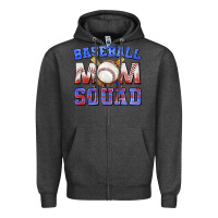 Charcoal Heather baseball mom squad Zipper Hoodie - texasbilliewilder