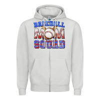 Dove Grey baseball mom squad Zipper Hoodie - texasbilliewilder