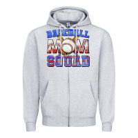 Heather Grey baseball mom squad Zipper Hoodie - texasbilliewilder
