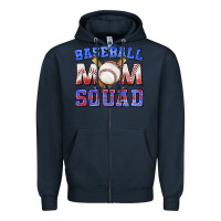Navy baseball mom squad Zipper Hoodie - texasbilliewilder