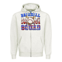 Oatmeal Heather baseball mom squad Zipper Hoodie - texasbilliewilder