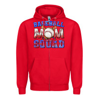 Red baseball mom squad Zipper Hoodie - texasbilliewilder