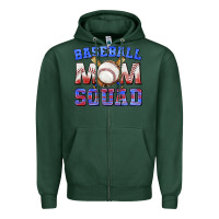 Sports Green baseball mom squad Zipper Hoodie - texasbilliewilder