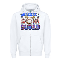 White baseball mom squad Zipper Hoodie - texasbilliewilder