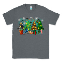 Charcoal Heather christmas trees with hockey Classic Tee - Zillion Design Studio